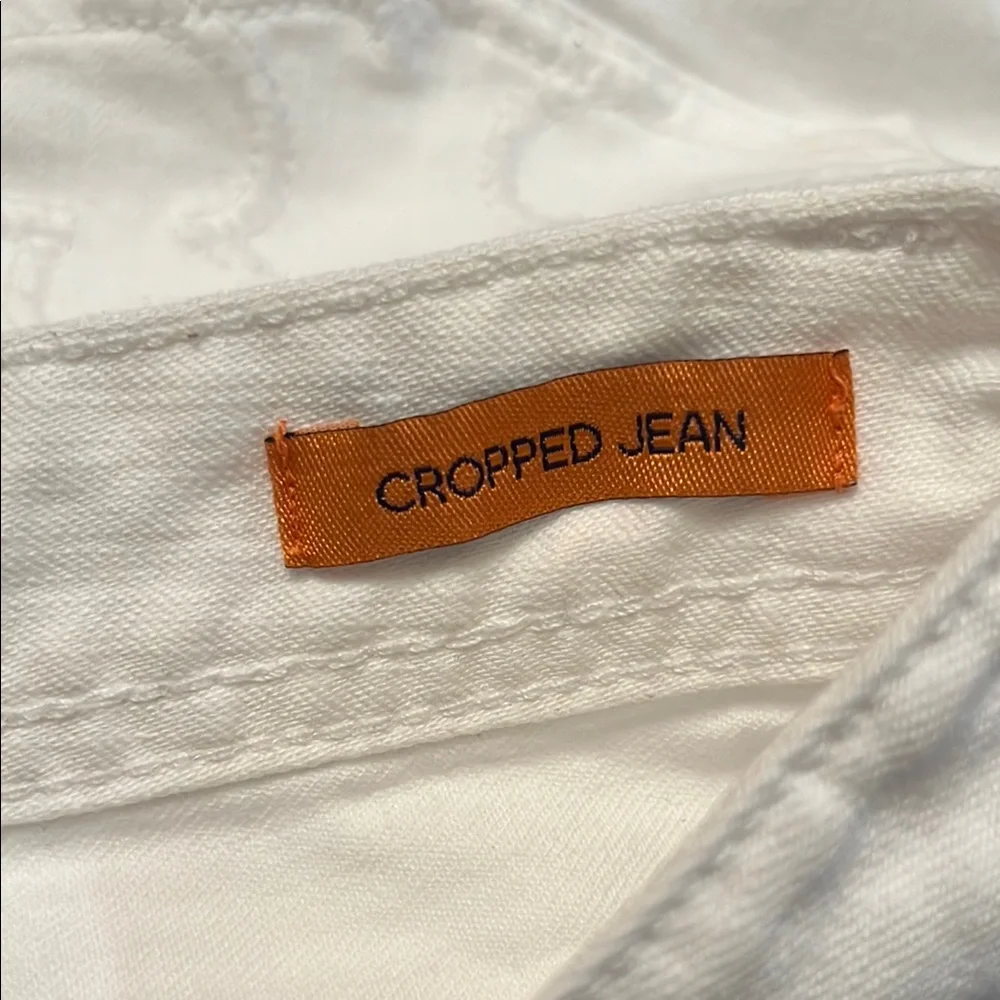 Tory Burch White Cropped Jeans,‎ size 28